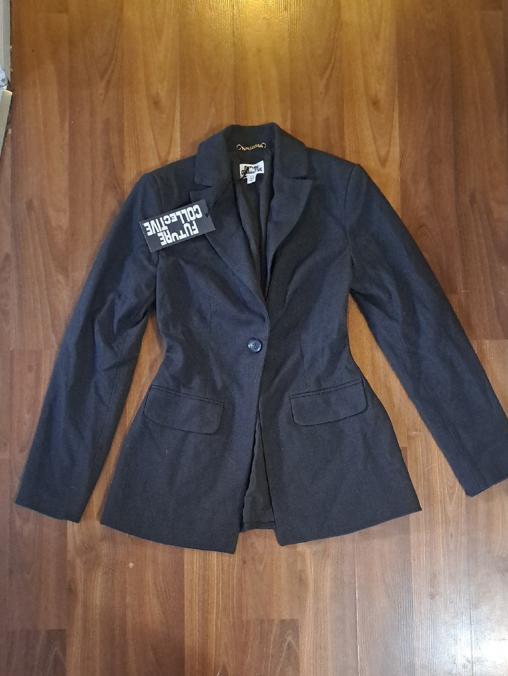 Women's Charcoal  Single-Button Tailored Blazer